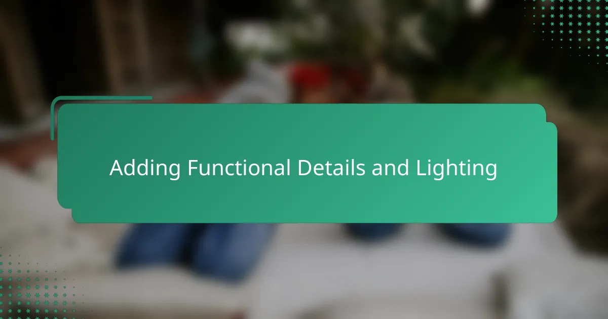 Adding Functional Details and Lighting