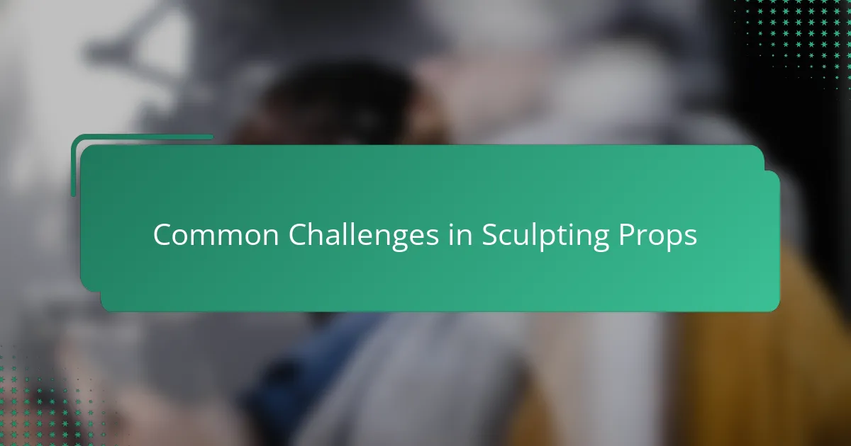 Common Challenges in Sculpting Props