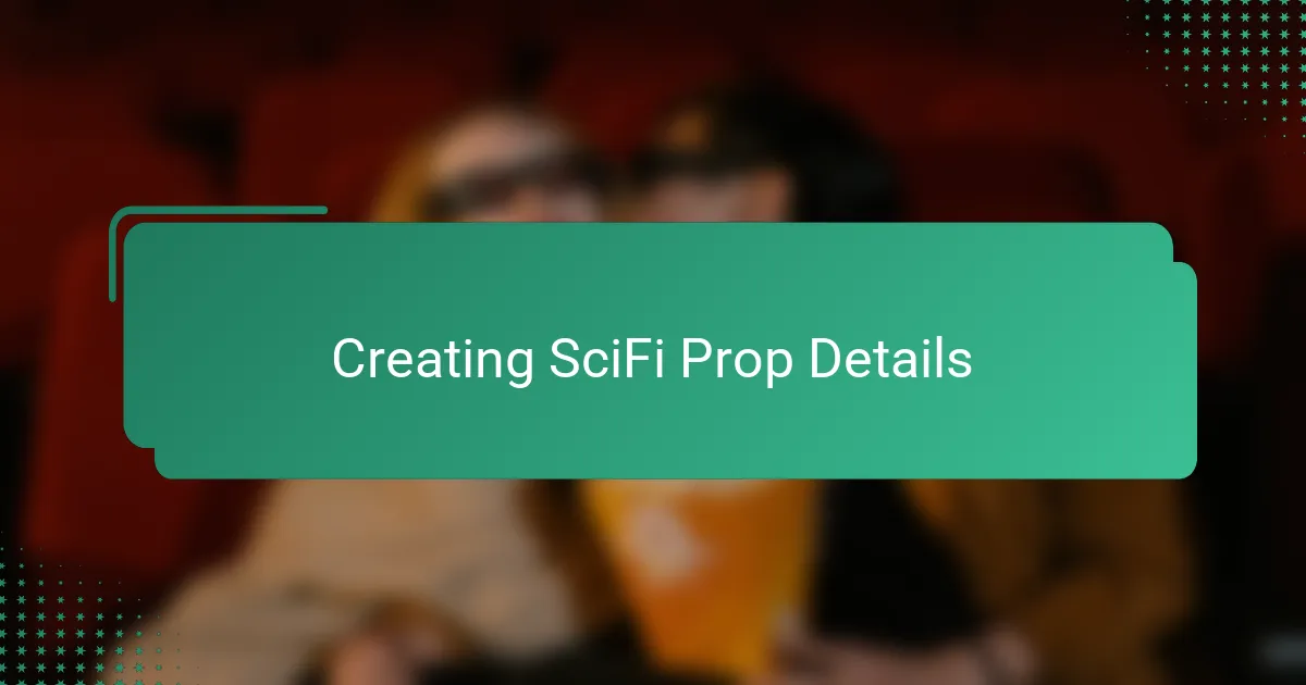 Creating SciFi Prop Details