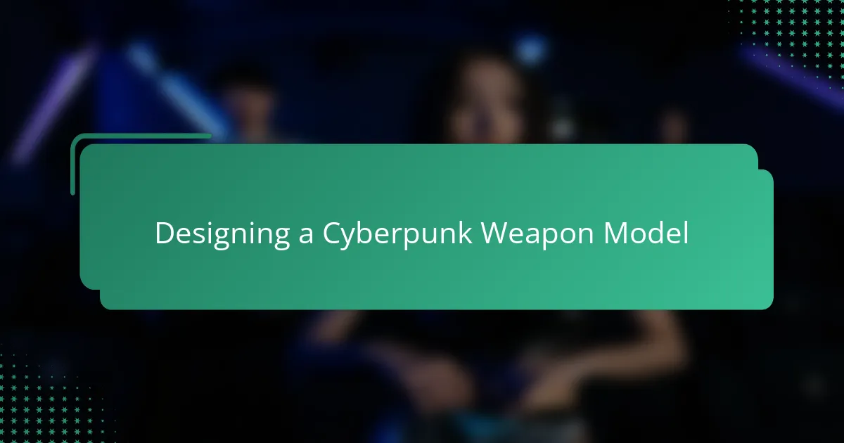 Designing a Cyberpunk Weapon Model