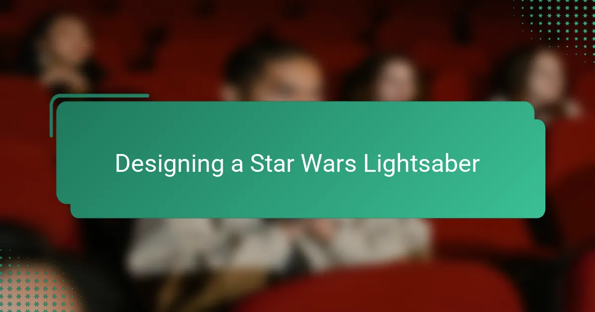 Designing a Star Wars Lightsaber