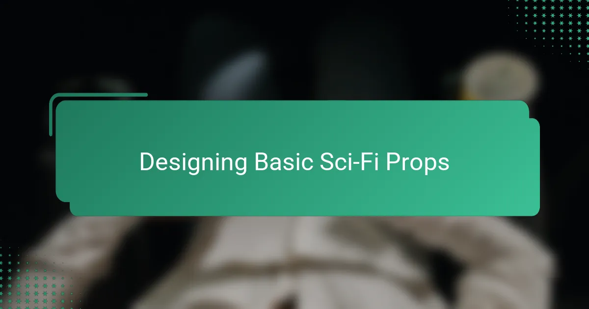 Designing Basic Sci-Fi Props