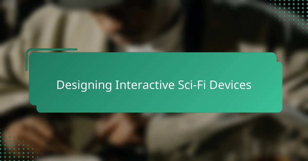 Designing Interactive Sci-Fi Devices
