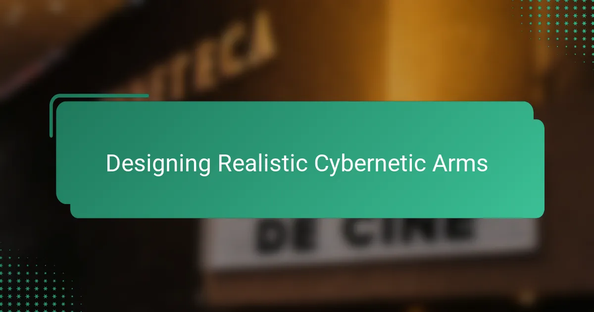 Designing Realistic Cybernetic Arms
