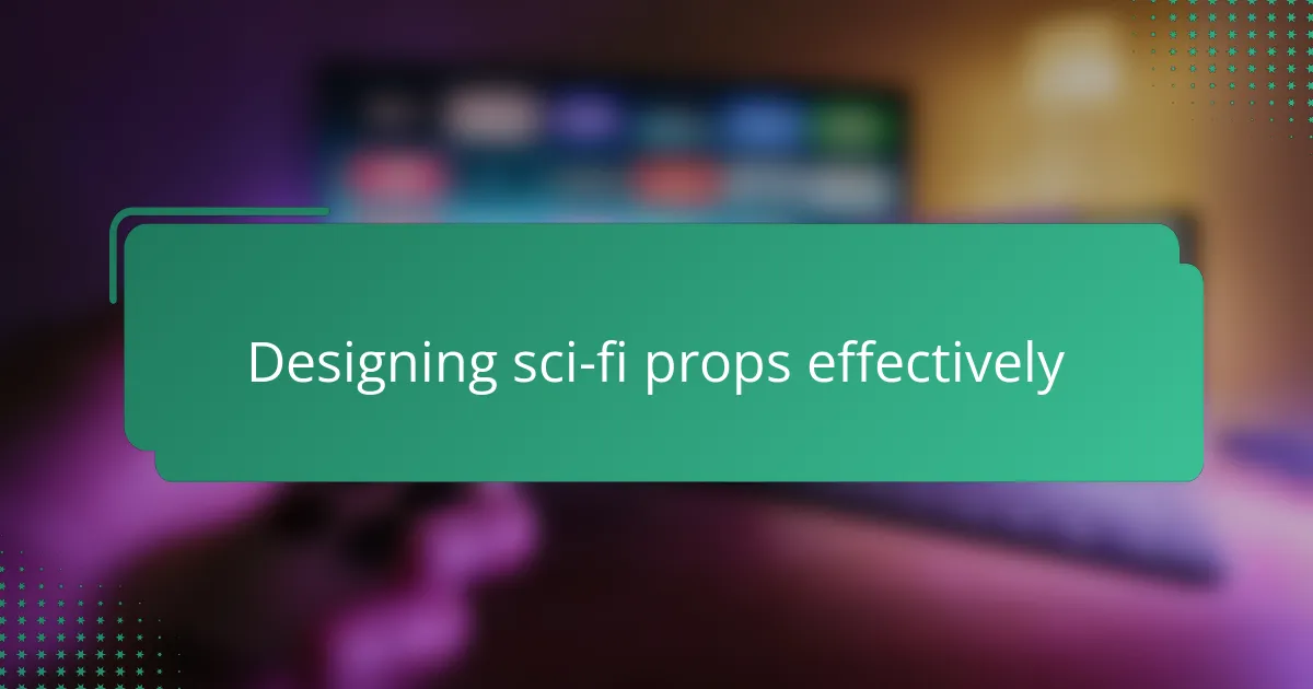 Designing sci-fi props effectively