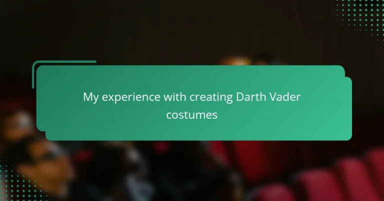 My experience with creating Darth Vader costumes