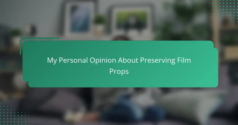 My Personal Opinion About Preserving Film Props