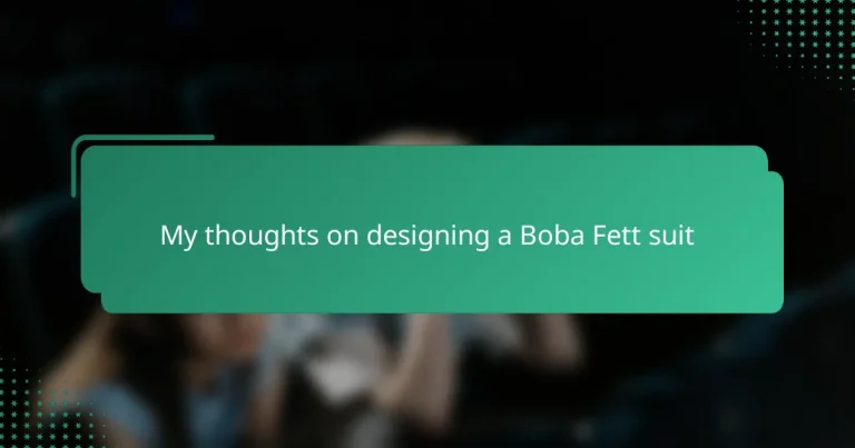 My thoughts on designing a Boba Fett suit