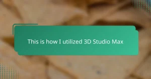 This is how I utilized 3D Studio Max