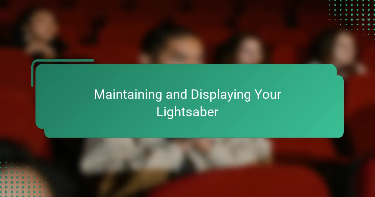 Maintaining and Displaying Your Lightsaber