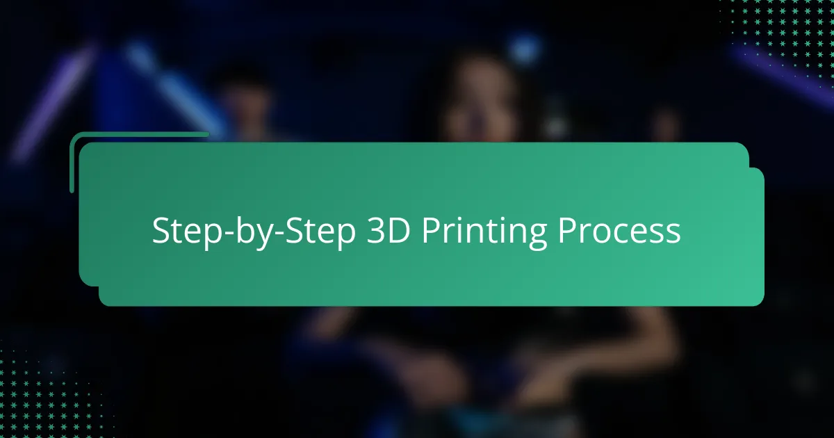 Step-by-Step 3D Printing Process