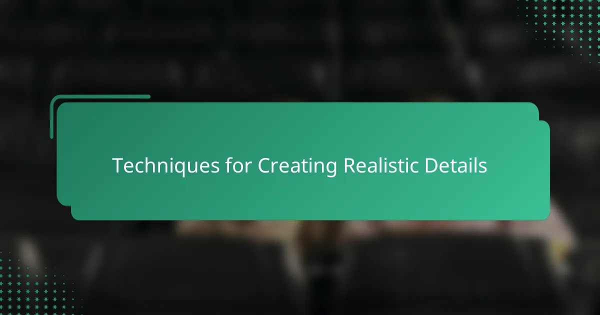 Techniques for Creating Realistic Details