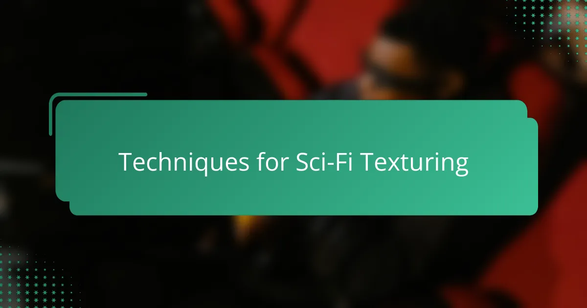 Techniques for Sci-Fi Texturing