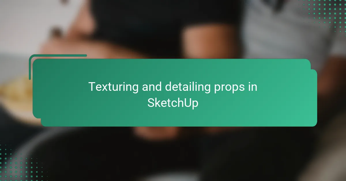 Texturing and detailing props in SketchUp