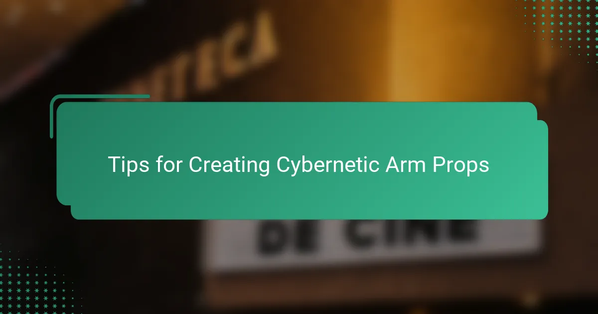Tips for Creating Cybernetic Arm Props