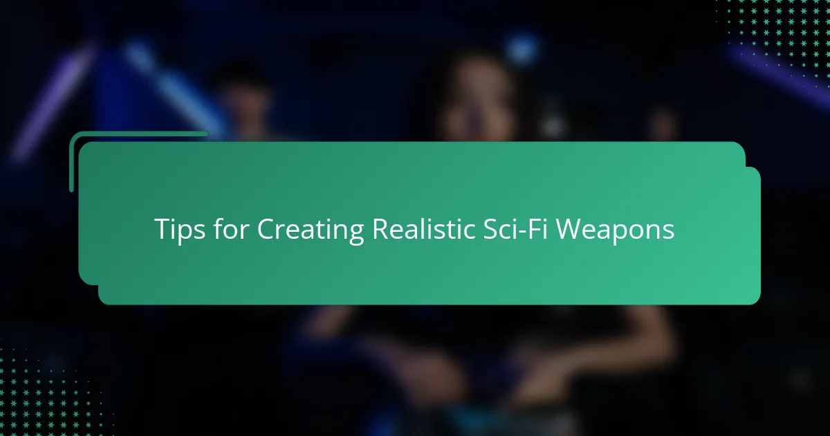 Tips for Creating Realistic Sci-Fi Weapons