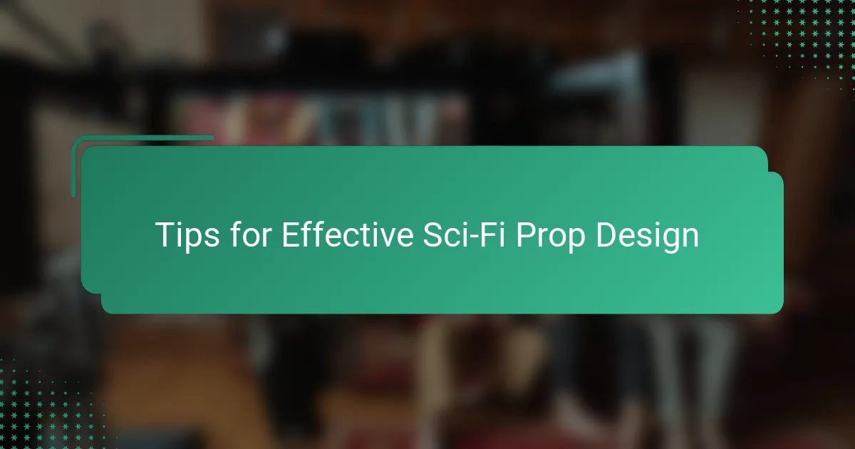 Tips for Effective Sci-Fi Prop Design