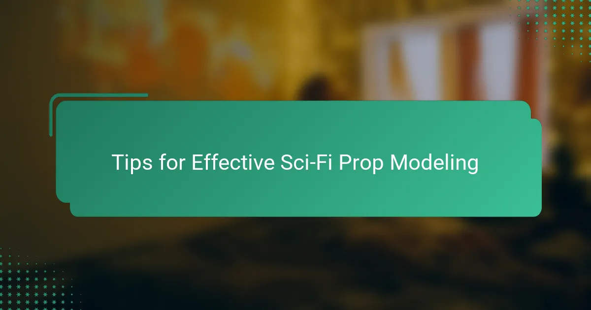 Tips for Effective Sci-Fi Prop Modeling