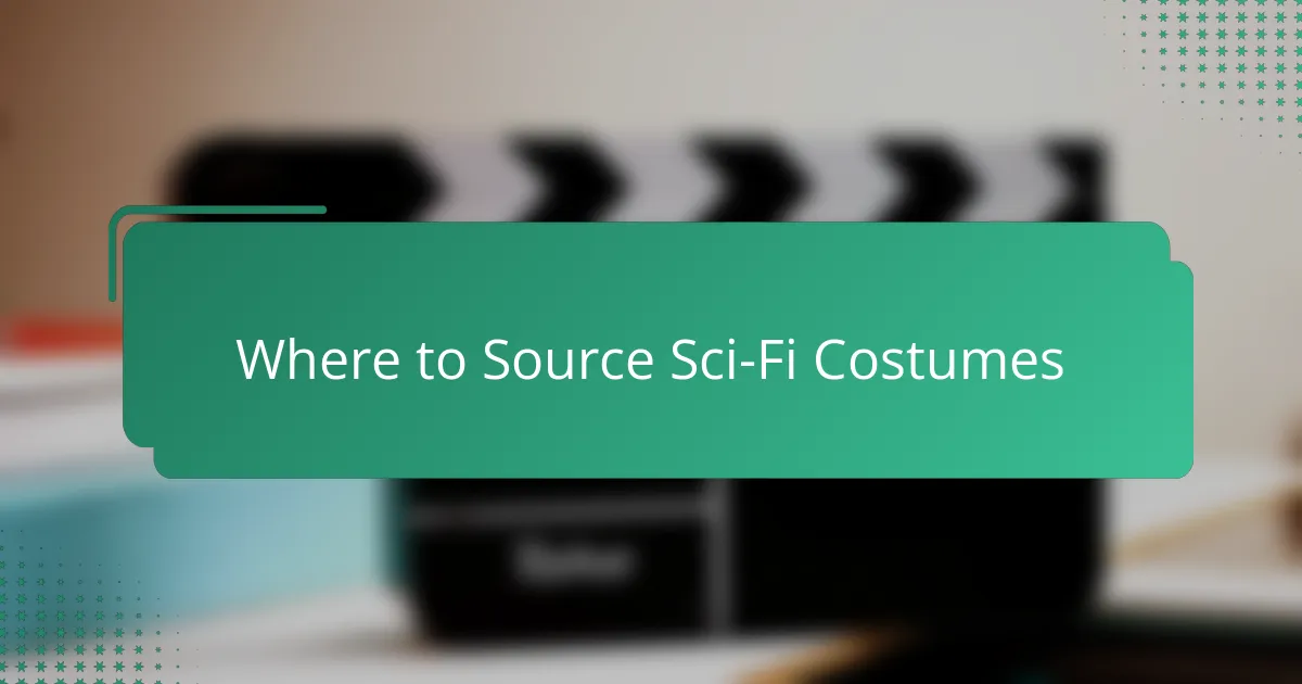 Where to Source Sci-Fi Costumes